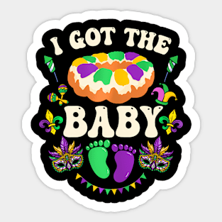 I Got The Pregnancy Announcement  Mardi Gras Sticker